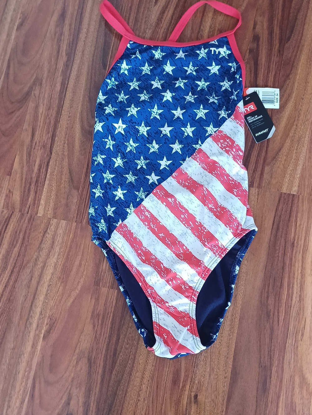 TYR Kids' Stars & Stripes One-Piece Swimsuit - Blue, Red, White